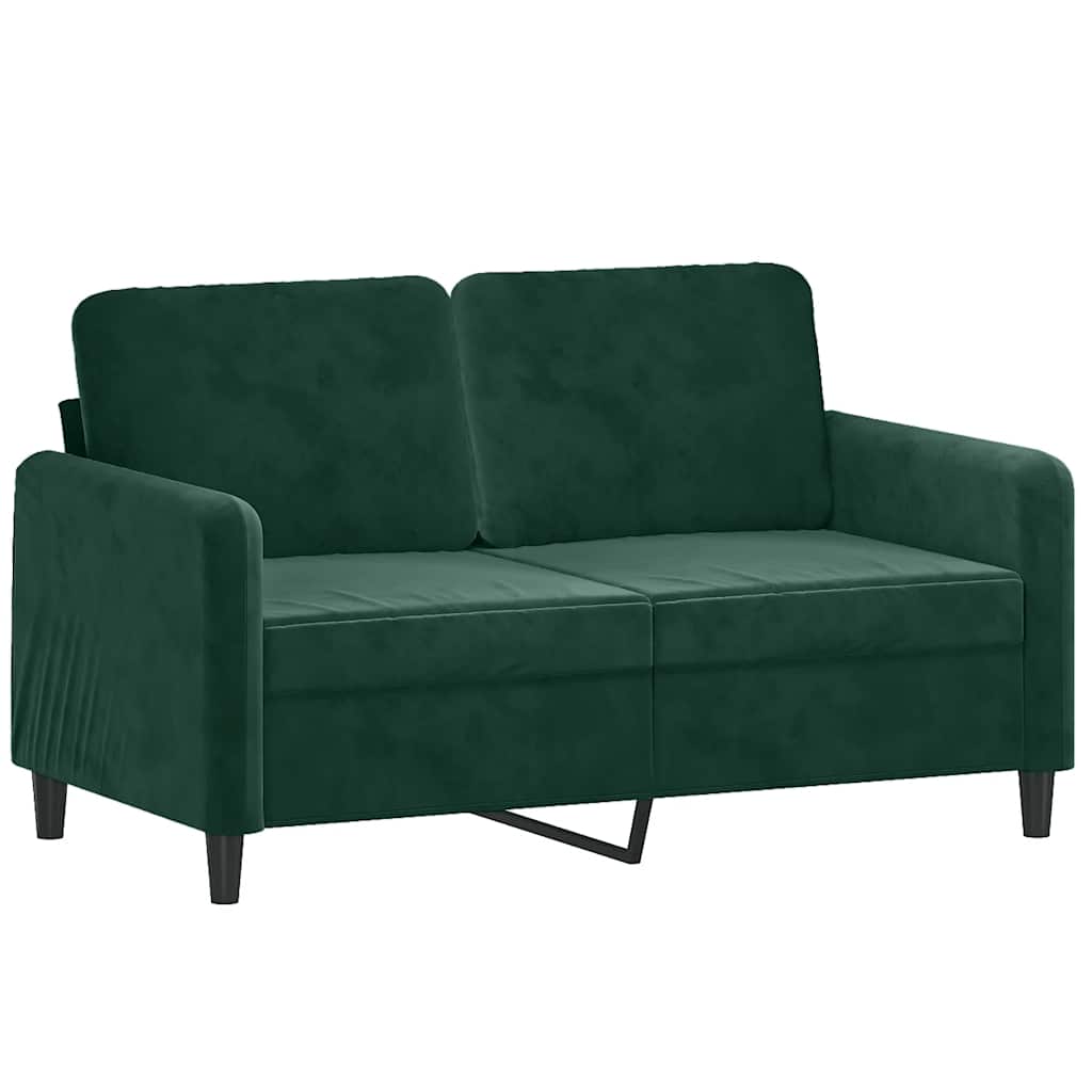 2 Piece Sofa Set in Dark Green Velvet