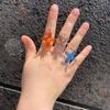 Transparent Resin Acrylic Flower Geometric Fashion Accessories Open Finger Ring Ring Joint Ring