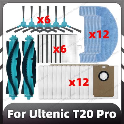 Compatibile per Ultenic T20 Pro Spazzola Laterale Principale di Ricambio Filtro HEPA Panno Mocio Sacchetto Polvere Accessori di Ricambio