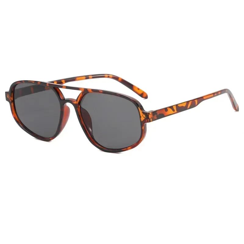 Women Retro Double Beam Sunglasses Summer Outdoor Ultraviole Proof Sun Glasses Men Shading Sunglasses UV400 Goggles