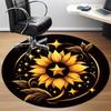 1pc Golden Sunflower Office Round Area Rug,  Mat Suitable For Office, Under Office Chairs Bedroom Living Room Home Decor, Room Deco