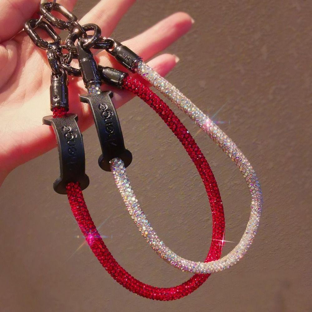 Fashion Diamond Mobile Phone Lanyard Nylon Anti-lost Phone Wrist Straps Simple Universal Phone Chain