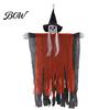 Halloween Corridor Decor 38" Hanging Witch Decoration, Spooky Scary Flying Skeleton Ghost Party Accessory for Outdoor, Indoor Haunted House Porch Yard