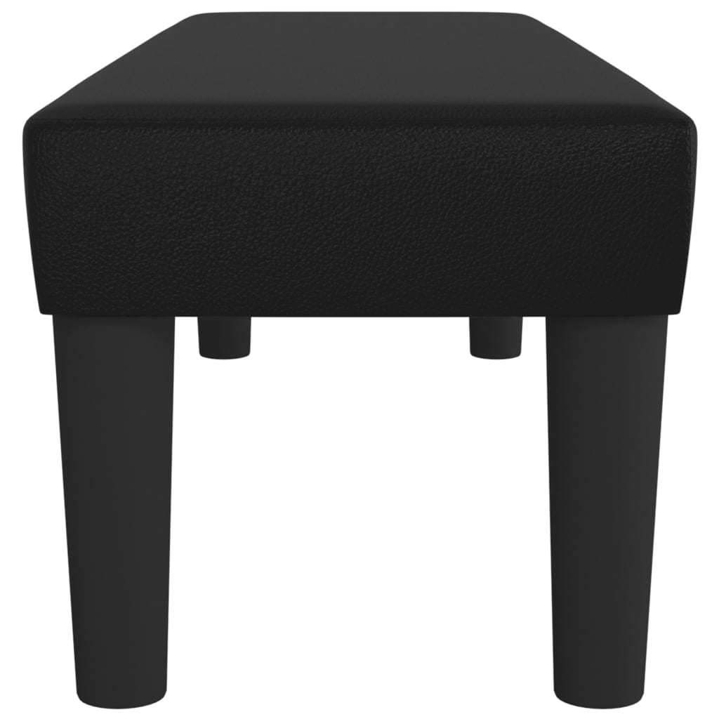 Black Bench 100 x 30 x 30 cm Faux Leather