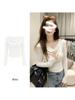 Women's Off-Shoulder Long Sleeve Swing Collar T-Shirt - Slim Fit, Elastic Base Layer for Spring/Summer