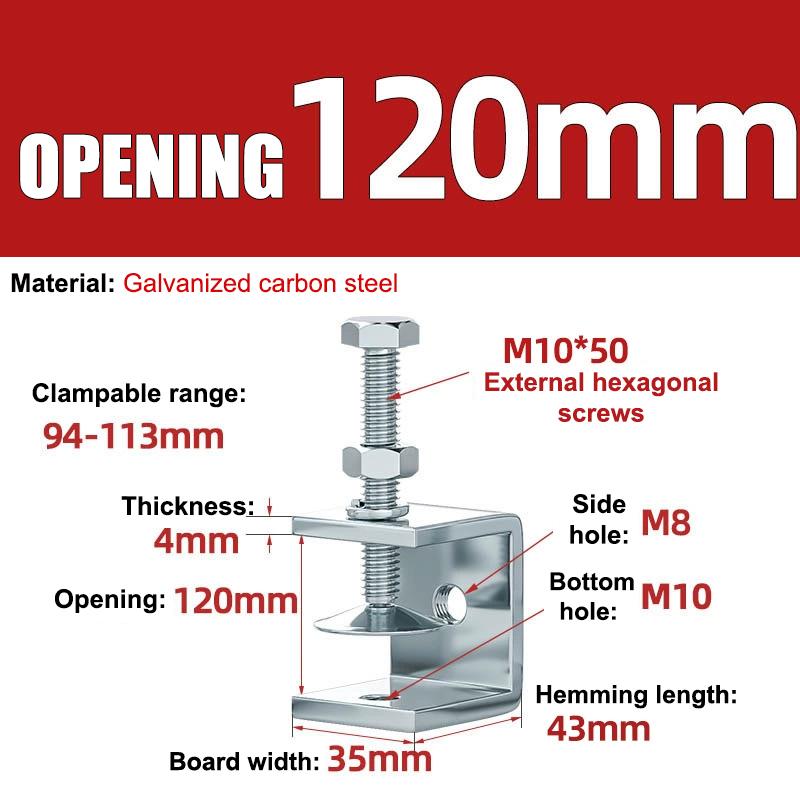 Carbon Steel C-Clamp Steel Pipe Square Clamp Corrosion-Resistant Rust-Proof Adjustable Fixed Holder Clip Hardware Fasteners