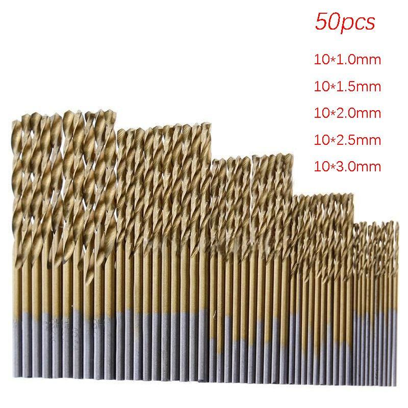 

Набор из 50 штук сверл из быстрорежущей стали HSS с титановым покрытием, инструмент 1152253мм