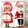 Tu Santa Claus Shower Curtain Christmas Holiday Festive Bathroom Decor Waterproof Backdrop Xmas Home Decoration Pattern Art