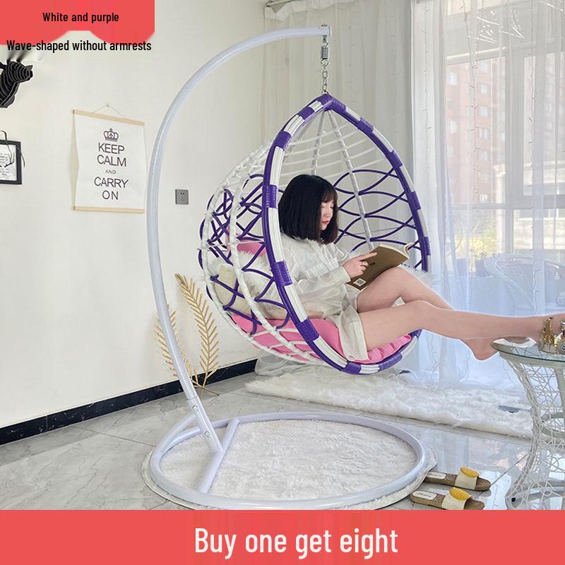 Double Wicker Hanging Basket Chair: Indoor/Outdoor Bird's Nest Swing Chair for Balcony & Leisure