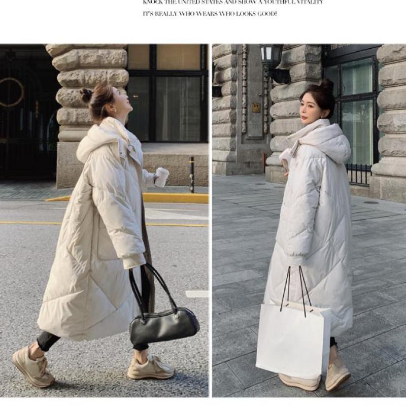 Зимняя хлопковая флисовая длинная парка с капюшоном — фото 9