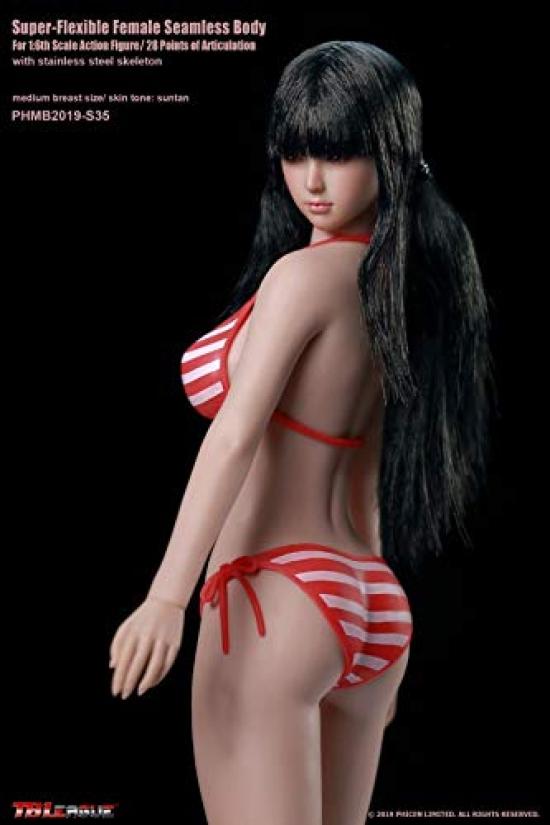Scale Action Figure TBLeague Beautiful Girl with Suntan Head and Super Flexible Seamless Bikini Full Set [TOYBARJAPAN] 1/6 PHMB2019-S35 Skin, Body,