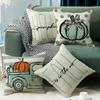 Linen Pumpkin Truck Party Decoration Throw Pillow Cover Autumn Sofa Bedroom Living Room Printed Cushion Pillow