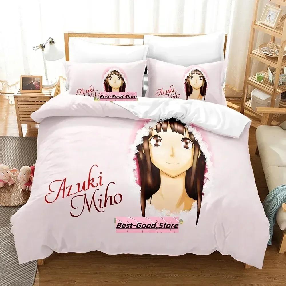 Bakuman Beding Set Printed Bed Linen Set With Pilowcase Soft Duvet Cover Soft Single Double Quen Super King-Sized Dimensionsd Dimensions Adult People