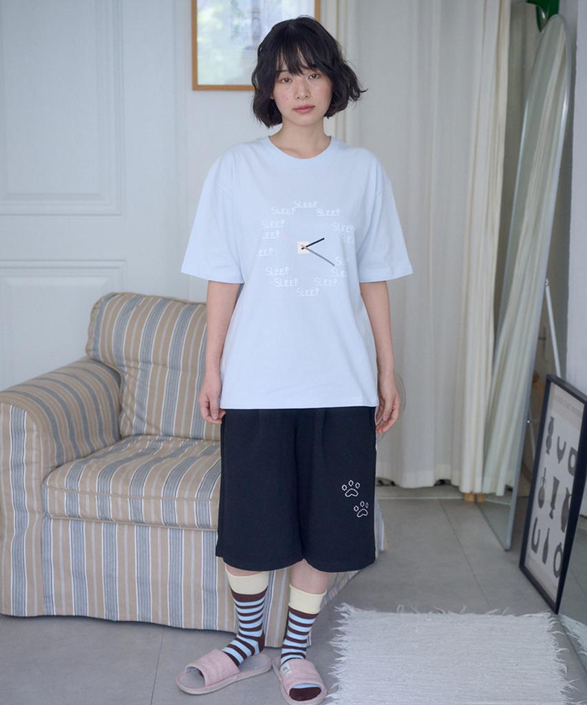 AMBLER Sleep Clock Graphic Short Sleeve T-Shirt As1319 (Blue)