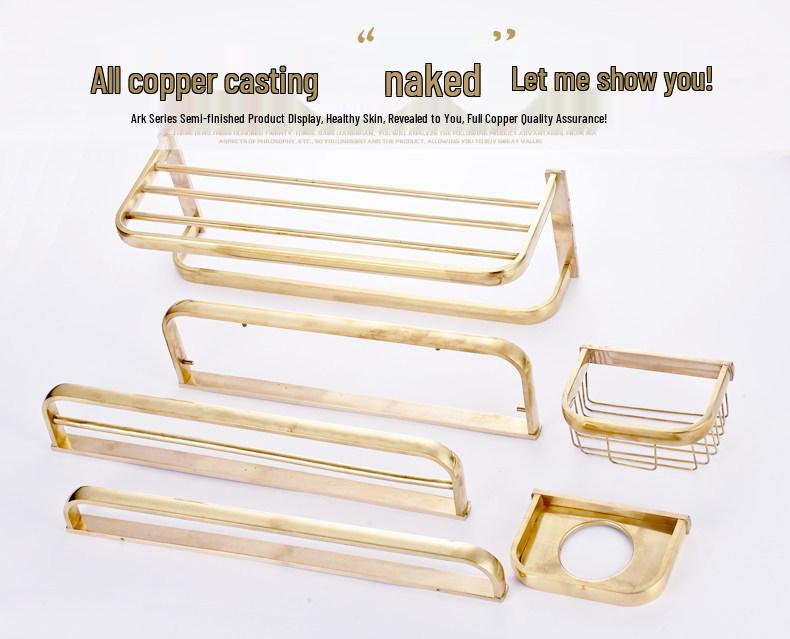 Antique European-Style Rose Gold Towel Rack for Bathroom Storage