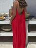 2026 New European & American Plus Size Summer Vacation Loose Sling Home Wear Long Dress