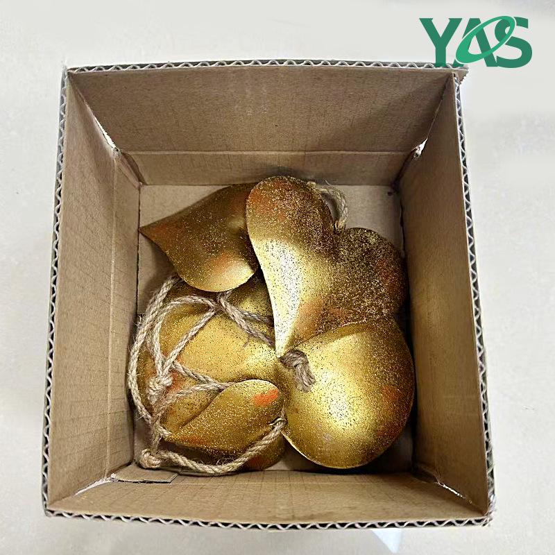 Valentine s Day Peach Heart Pendant with Bells – Wedding and Romantic Decor