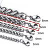 3MM-8MM Stainless Steel Twisted Rope Chain Necklace For Men Women Neck Jewelry Accessories