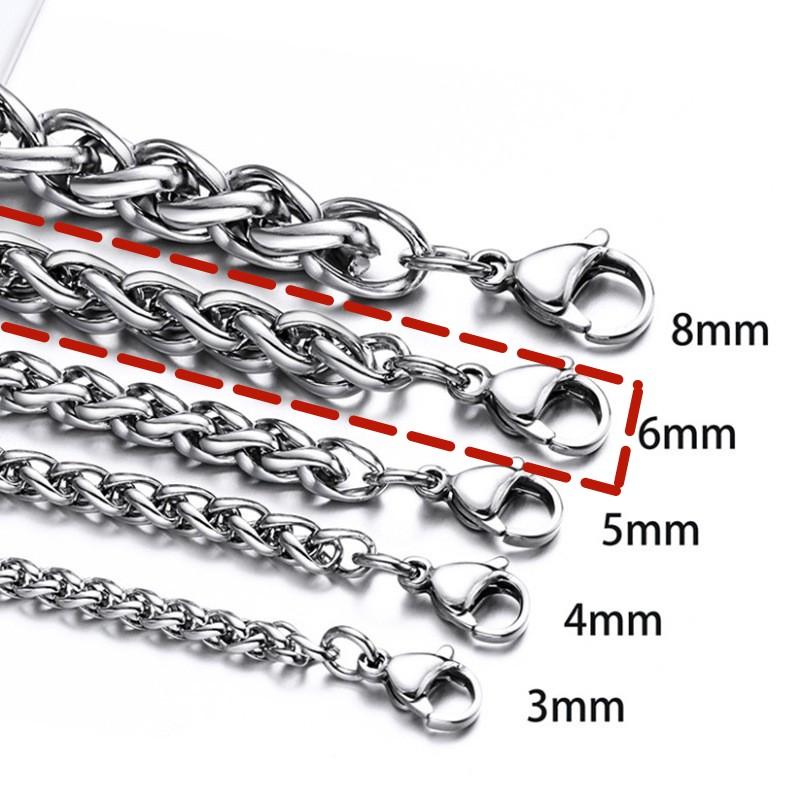 3MM-8MM Stainless Steel Twisted Rope Chain Necklace For Men Women Neck Jewelry Accessories