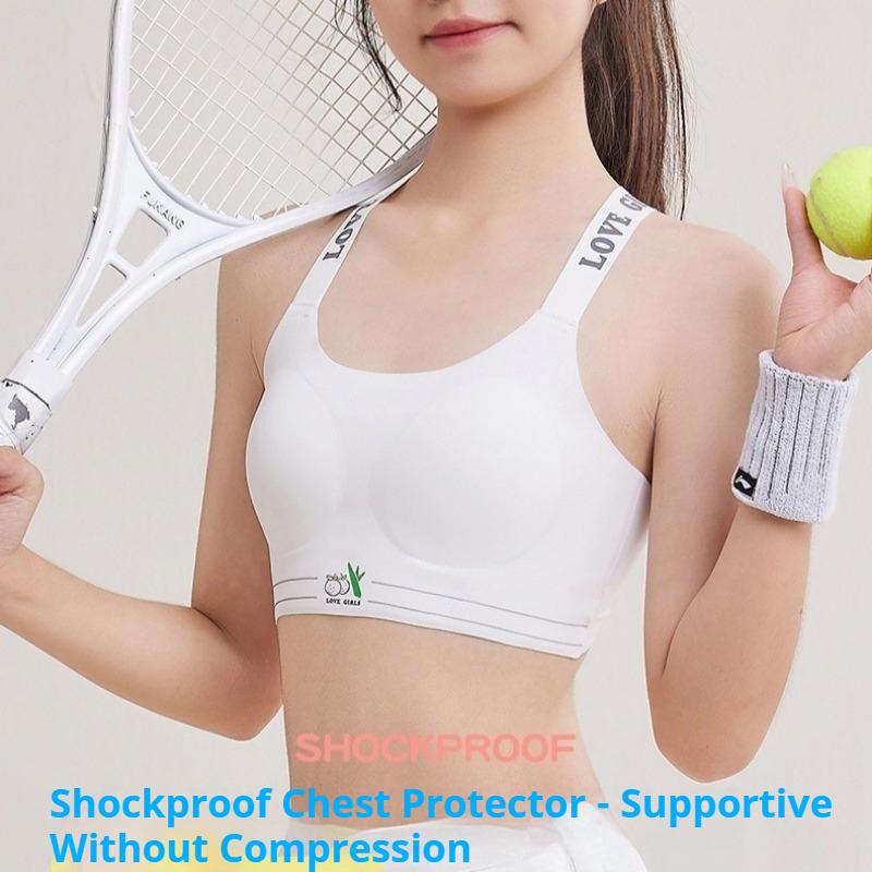 Color Contrast Cross Back Seamless Shockproof Puberty Sports Camisole Breathable Running Underwear for Junior High Growing Girls