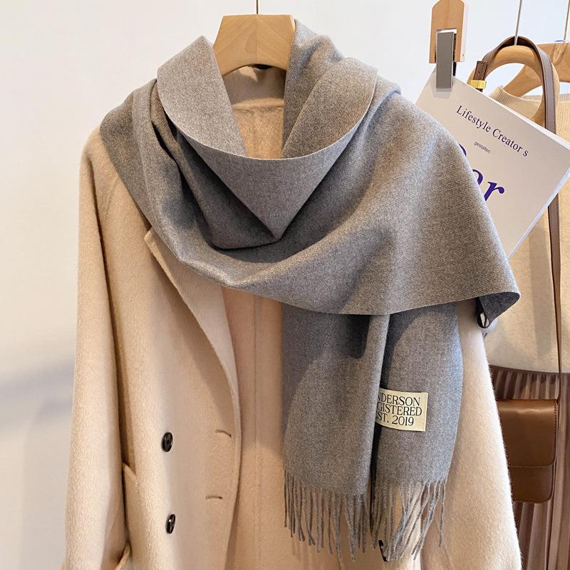New white scarf women's winter versatile small scarf high-end Christmas birthday gift shawl
