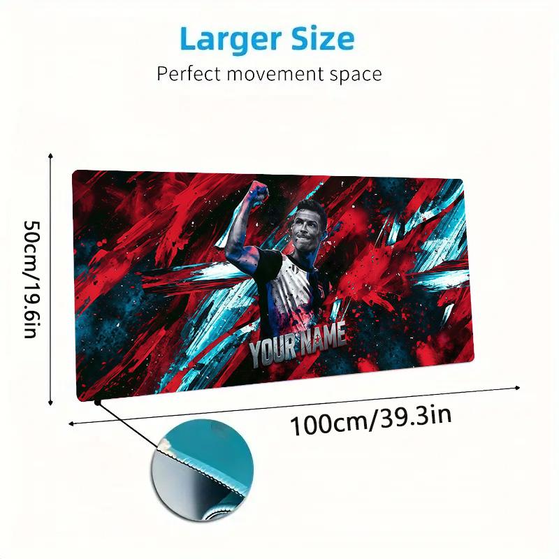 Cr7 Custom Name Large Size Mouse Pad Large Gaming Table Cushion Non-slip Laptop Tablet Big Mousepad XXL Mat Mini PC Playmat With Lock edge