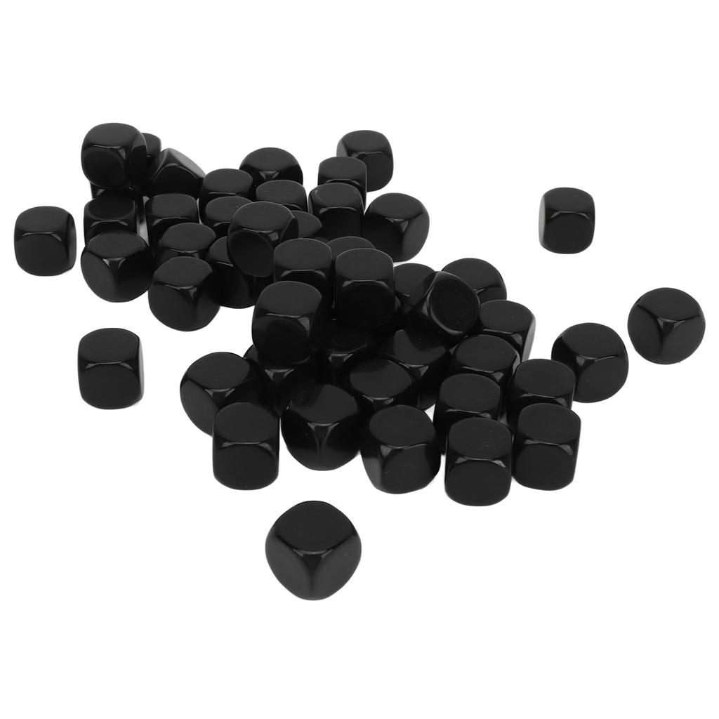 50PCS Blank Six Sided Dice Round Corner Plastic 0.6in Dice Cubes for Board Games DIY Sticker Math Teaching Party