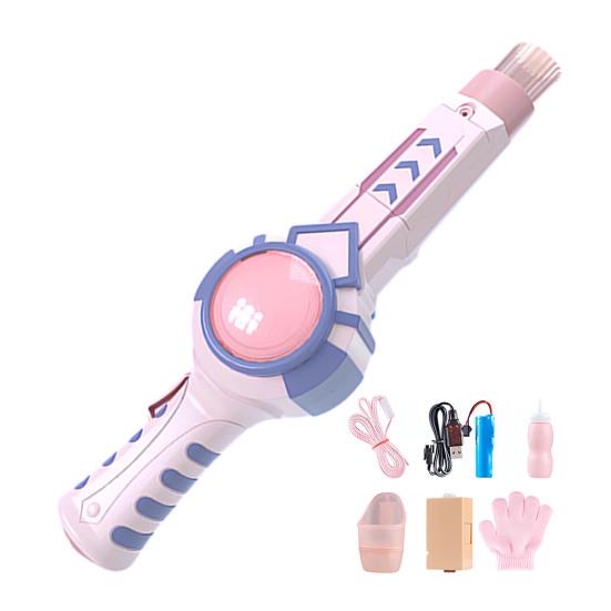 Magic Bubble Machine Toy Handheld Bubble Blower with Colorful Lights Adjustable Bubble Size Safe Plastic Bubble Wand for Outdoor Play Party Fun