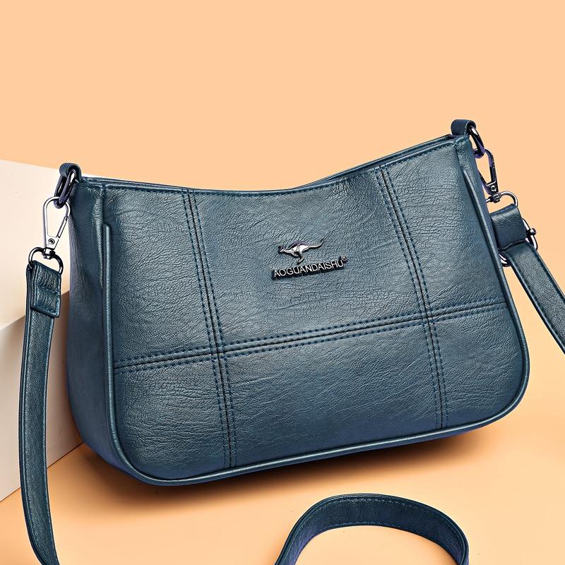 Nová dámská taška přes rameno, měkká kožená textura malá čtvercová taška, velkokapacitní taška přes tělo, módní a jednoduchá střední taška pro maminky