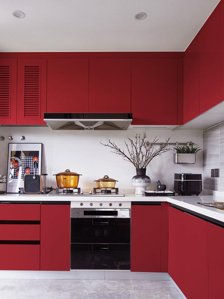 New Year Wine Red Self-Adhesive Wall Stickers - Instant Wallpaper & Decoration