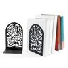Modern Rose Themed Metal Bookends Easy To Clean Surfaces For Efficient Desktop Organization