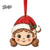 Decorative Wooden Crafts Christmas Tree Pendants with Red Rope, Cute Cartoon Hanging Ornaments Gifts for Family Holiday Home Decoration, Fireplace And