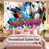 Soccer (284) Theme Wall Tapestry Customized With Name Text Personalized Hanging Tapestry For Bedroom Living Room Decor