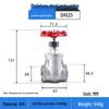 Langsaizebo 304 Stainless Steel Threaded Gate Valve
