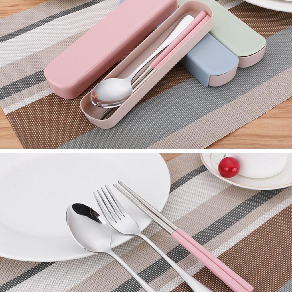 Tableware Chopsticks Spoon Fork Utensils Reusable Smooth Eating Supplies Restaurant Camp School Dishwasher Steriliser