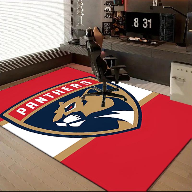 Panthers Team Spirit Floor Mat for Living Room, Game Rooms, Office, Bedroom, Office Floor Mat Playful Design, Christmas fan gifts