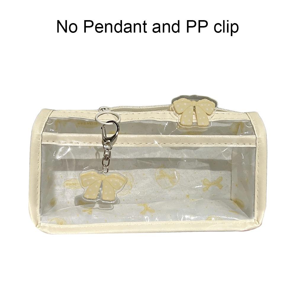 Bow Stationery Bag Transparent Storage Bag Cute Pen Box  Gift