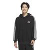 JUP96 Black Size M ESS+ 3-Stripes Men's Sweatshirt, (JW6974),