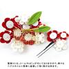 Håraccessoar lämplig för furisode och andra Tvådelat set, Tsumami-zaiku, myndighetsceremonier, kimono, examensfester, bröllop, kimono. Röd.