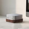Wooden Desktop Risers for Power Button Wood Texture Heat Dissipation NonSlip Protective Base