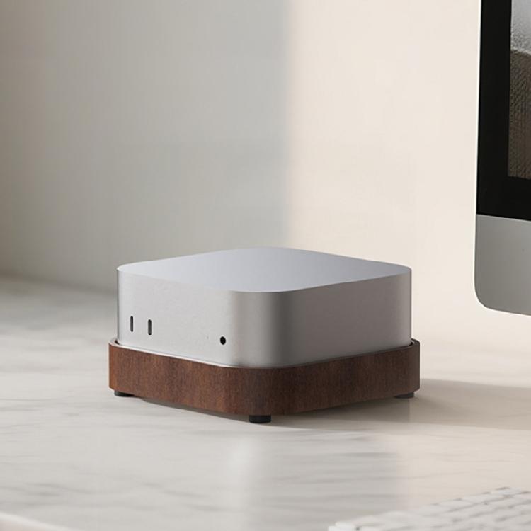 Wooden Desktop Risers for Power Button Wood Texture Heat Dissipation NonSlip Protective Base
