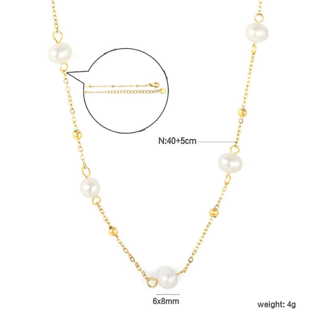 Baroque Irregular Pearl Necklace & Bracelet Set - Vintage French Light Luxury OT Buckle Jewelry for Women