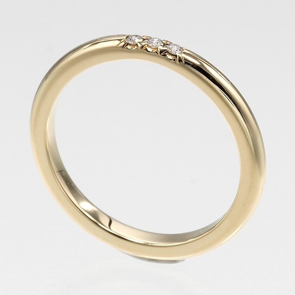 TIFFANY&Co. forever classic band Ring K18 yellow gold/diamond #4.9(US Size) 2.55g Women Used