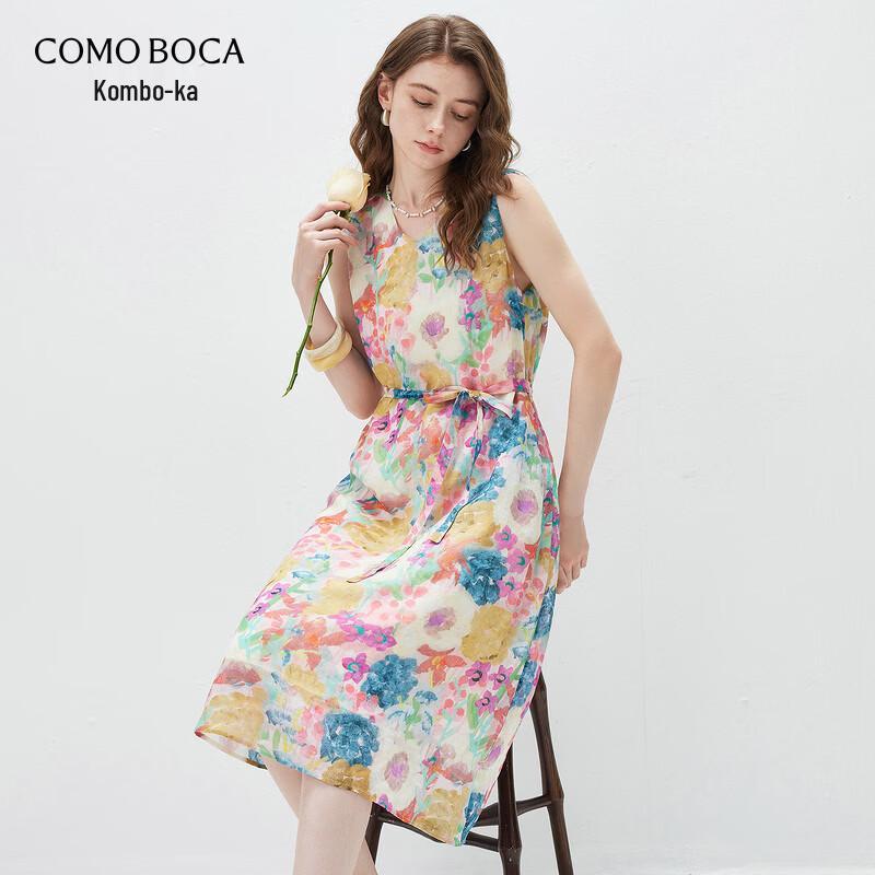 Kemengboka 2026 S/S Women s Linen Sleeveless Tie-Waist Resort Dress L