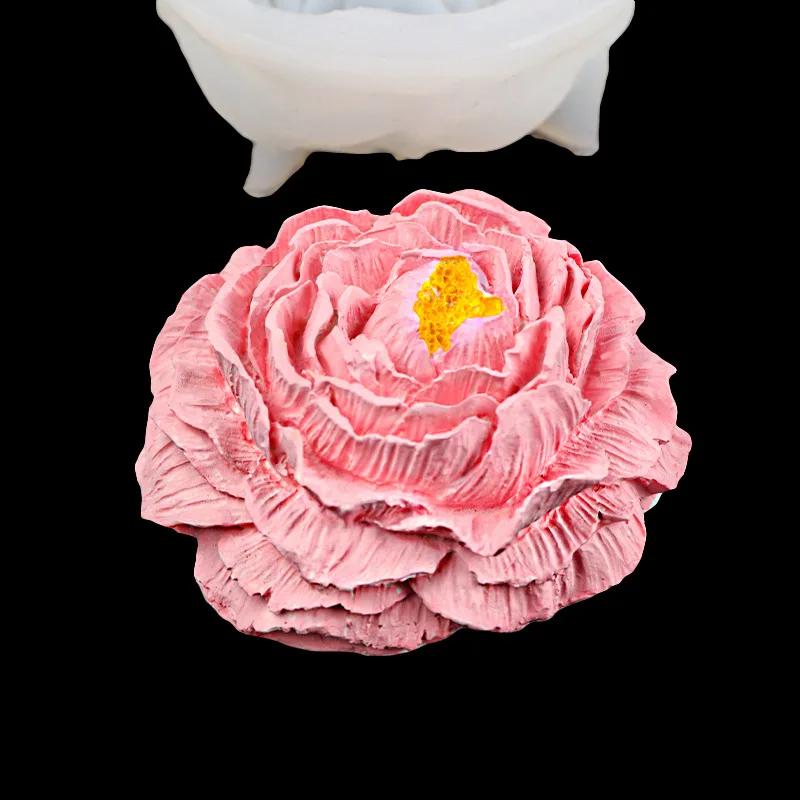 Large Peony Lotus Candle Mold DIY Handmade Soap Paste Silicone Mold Candle Making Supplies Fondant Cake Chocolate Decoration