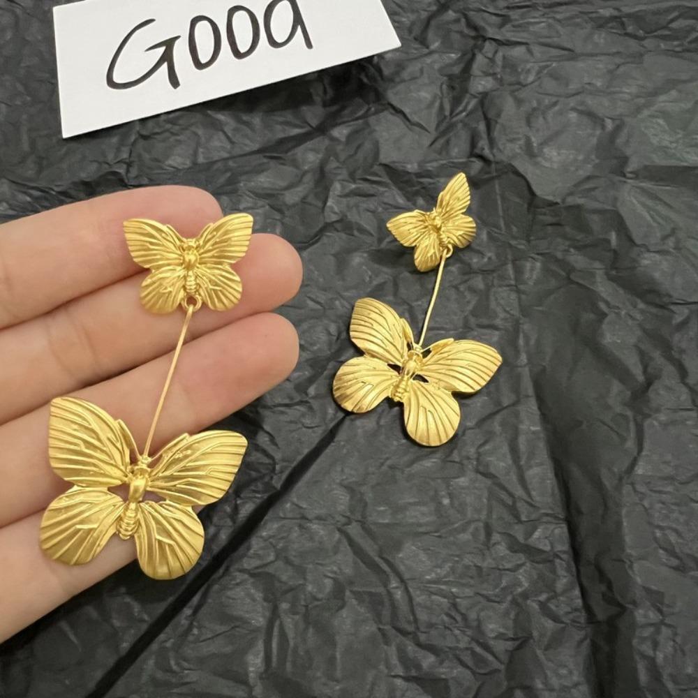 

Elegant Classy Retro Earrings Golden Imitation Gold Earrings Gold Butterfly Earrings Women