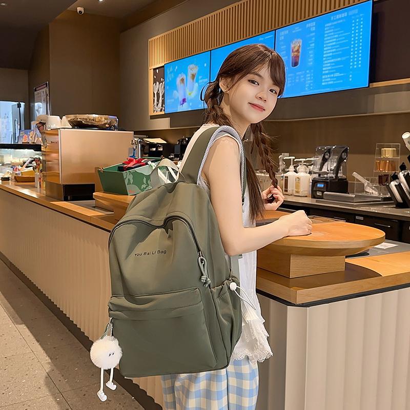 Schoolbag simple leisure class commuter backpack women travel lightweight small schoolbag junior high school girls high school college students