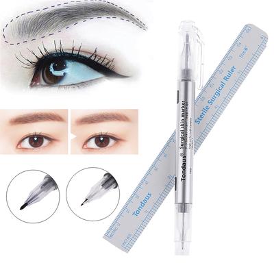 Microblading Tattoo Eyebrow Skin Marker Pen With Ruler Lip Liner Body Art Waterproof Makeup Tools