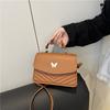 Fashion Pure Color Women's Handbag PU Large Capacity Crossbody Bag Square Bag