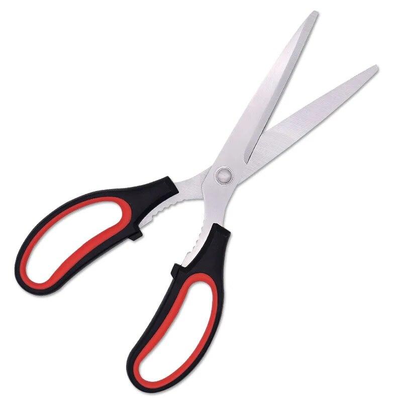 Stainless Steel PP Handle Korean Barbecue Clips Household Multi Functional Kitchen Scissors With Beer Bottle Opener